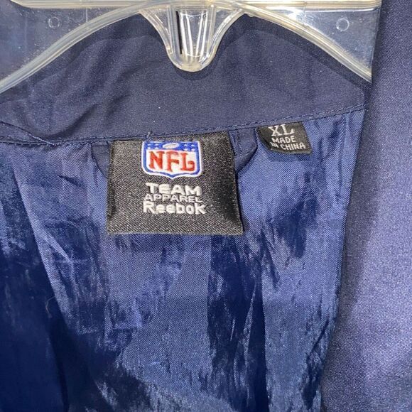 NFL Team Apparel Reebok Men's Long-Sleeve Blue Windbreaker Jacket Extra Large - Picture 11 of 11